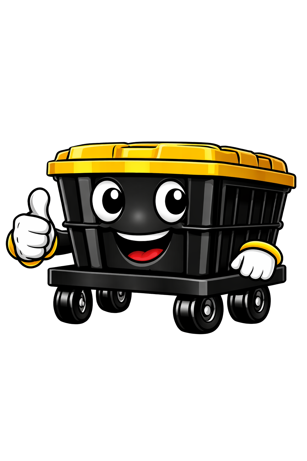 Timmy's Tote Rental mascot giving thumbs up